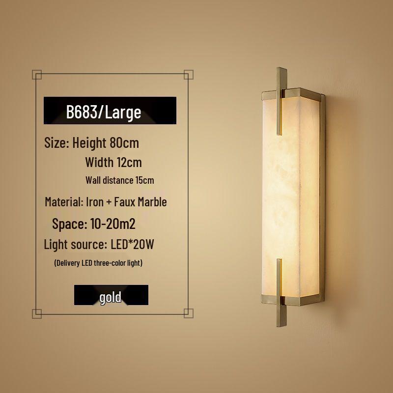 Contemporary Chinese Wall Lamp: Faux Marble Bedside & Staircase Light