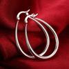 925 Sterling Silver 41MM Smooth Circle Big Hoop Earrings For Women Fashion Party Wedding Accessories Jewelry Christmas Gifts