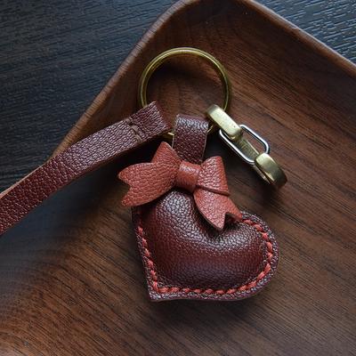 Оригинальная подвеска на сумку из овчины Alran в форме персикового сердца, сшитая вручную, подвеска на ключи от машины для женщин, подарочный брелок