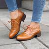 Plus Size 46 47 48 Spring Autumn New Vintage Oxford Shoes for Women Round Toe Brogue Derby Lace Up Casual Shoes Work Party Pumps