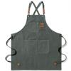 Y Yakunitatsu Work Apron, Canvas, Thick Cotton, Available In 10 Colors, Cafe Apron, DIY, Artisan Work, One Size Fits All, Unisex (Grayish Green)
