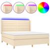 VidaXL Slatted Bed Base with Mattress and LED, Upholstered Bed, Double Bed, Adult Bed for Interior Bedroom, 3138978