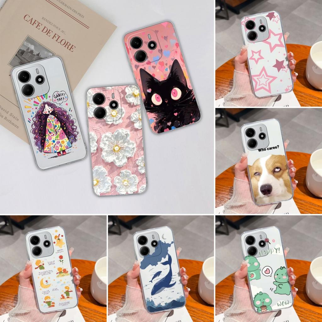 Забавные черные задние крышки для кота для Redmi Note 14 Pro Plus A3 K80 Pro A4 14R новый чехол для телефона эстетический дизайн жидкий силиконовый мягкий корпус для Redmi бампер