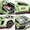 1:32 Scale Lambo LP780 Model Car, Zinc Alloy Pull Back Toy Car with Sound and Light for Kids Boy Girl