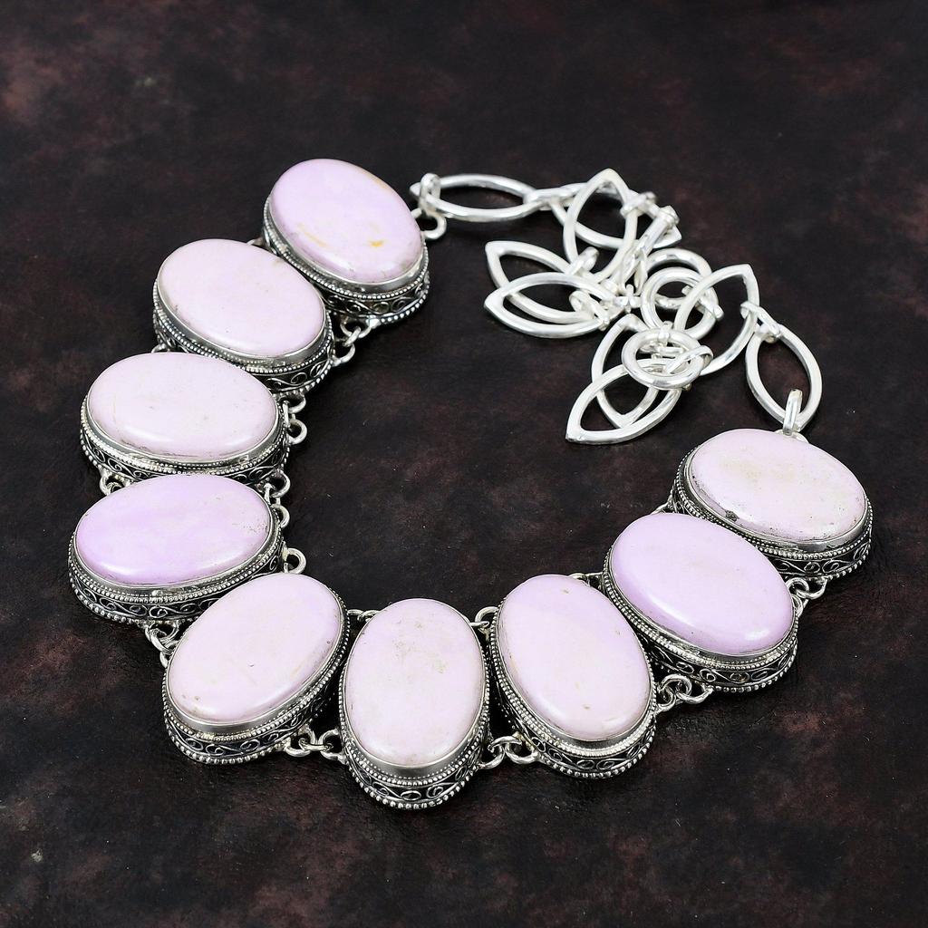 Ожерелье из драгоценного камня фосфосидерита, ожерелье из стерлингового серебра 925 пробы, регулируемое ожерелье-цепочка, ювелирные изделия из фосфосидерита, винтажное ожерелье ручной работы