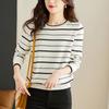 Striped Knitwear Women's Long-sleeved Spring and Autumn Bottoming Shirt Loose Feminine Tops