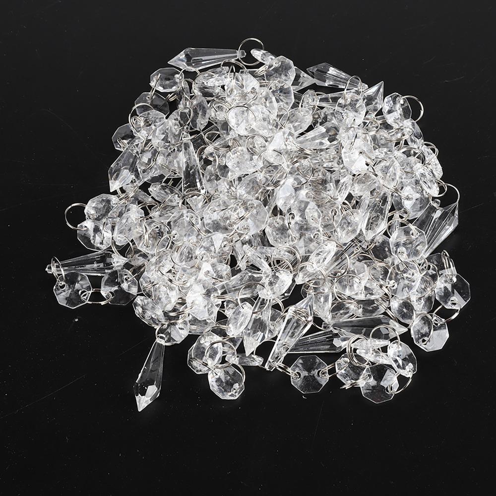 30pca DIY Craft Clear Crystal Strands Transparent Acrylic Hanging Crystals Home Decoration