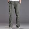Мужские весенне-летние свободные эластичные рабочие брюки большого размера, прямые брюки с карманами для бега