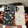 Ударопрочный мягкий чехол из ТПУ с цветочным принтом для iPhone 16 Pro 15 14 Plus 13 12 Pro Max 11 с текстурой кожи, однотонный тонкий чехол