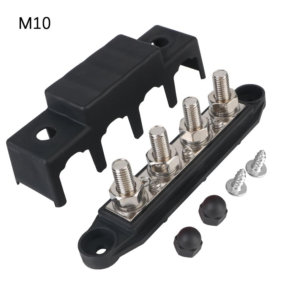 M8 M10 Шпилька 4 Способа Блок Распределения Питания Универсальный Для Лодки Грузовика Автодома Каравана Автомобиля 48В 250А DC 5/16" 3/8" Шпильки Шина Электрическое Соединение