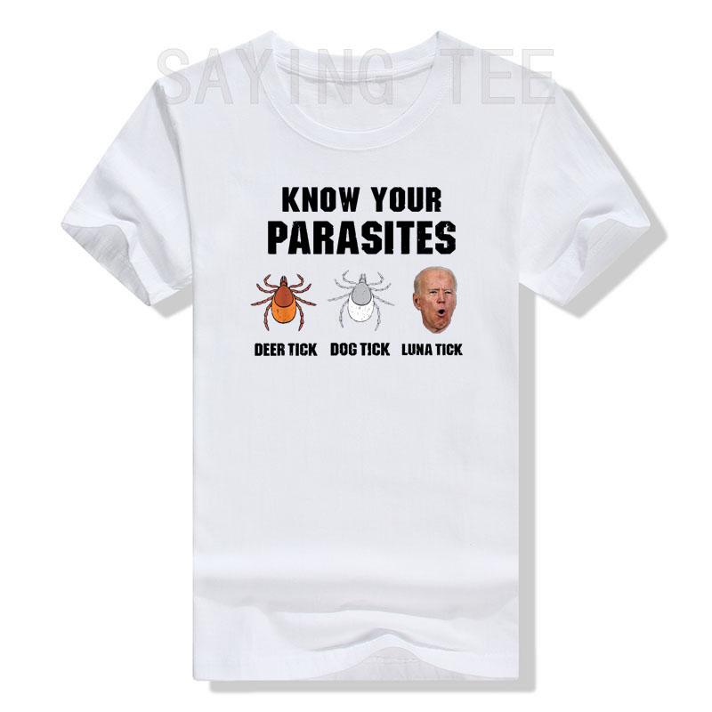 Know Your Parasites Funny Joe Biden TShirt Sarcastic Sayings Quote Jokes Graphic Tee Tops Unisex Clothing Campaign Street Outfit