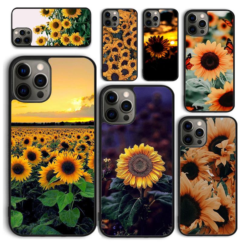 Летний чехол для телефона с подсолнухом для iPhone 17 Air 16 Coque 15 14 12 13 PLUS 11 PRO MAX Задняя крышка Fundas Shell