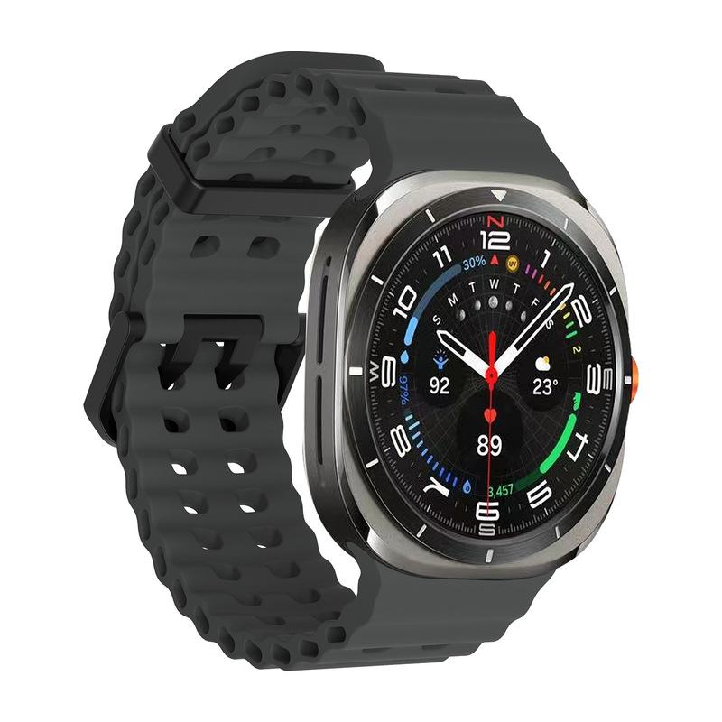 Мягкий силиконовый браслет для Samsung Galaxy Watch 7 Ultra 47 мм, спортивный мужской ремешок для часов ULTRA7 47 мм, без зазоров, изогнутый конец