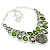 Labradorite, Peridot Gemstone 925 Sterling Silver Jewelry Necklace 18" P3K90