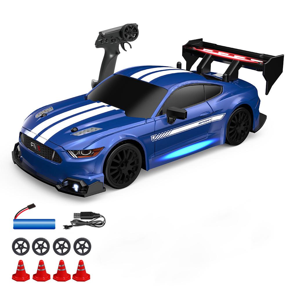 1/24 RC Дрифт-машинки Высокоскоростное транспортное средство Мустанг 4WD Автомобиль для гонок с дистанционным управлением Игрушка для мальчиков Соревновательная гоночная машина Подарок Сменная шина