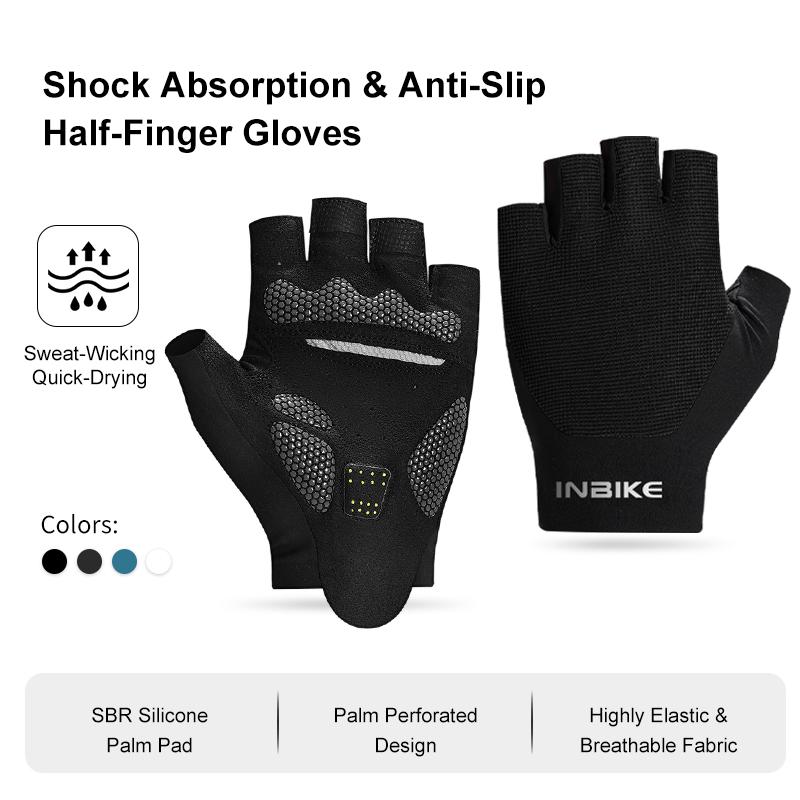 INBIKE Cycling Gloves Summer MTB Bike Gloves for Men Biking Gloves Gel Padded Half Finger Road Bike Bicycle Gloves Accessoiries