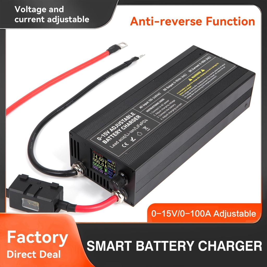 Портативное зарядное устройство для аккумуляторов Lifepo4 12V100A 40A 50A 60A 85A с регулируемым напряжением и током Anderson