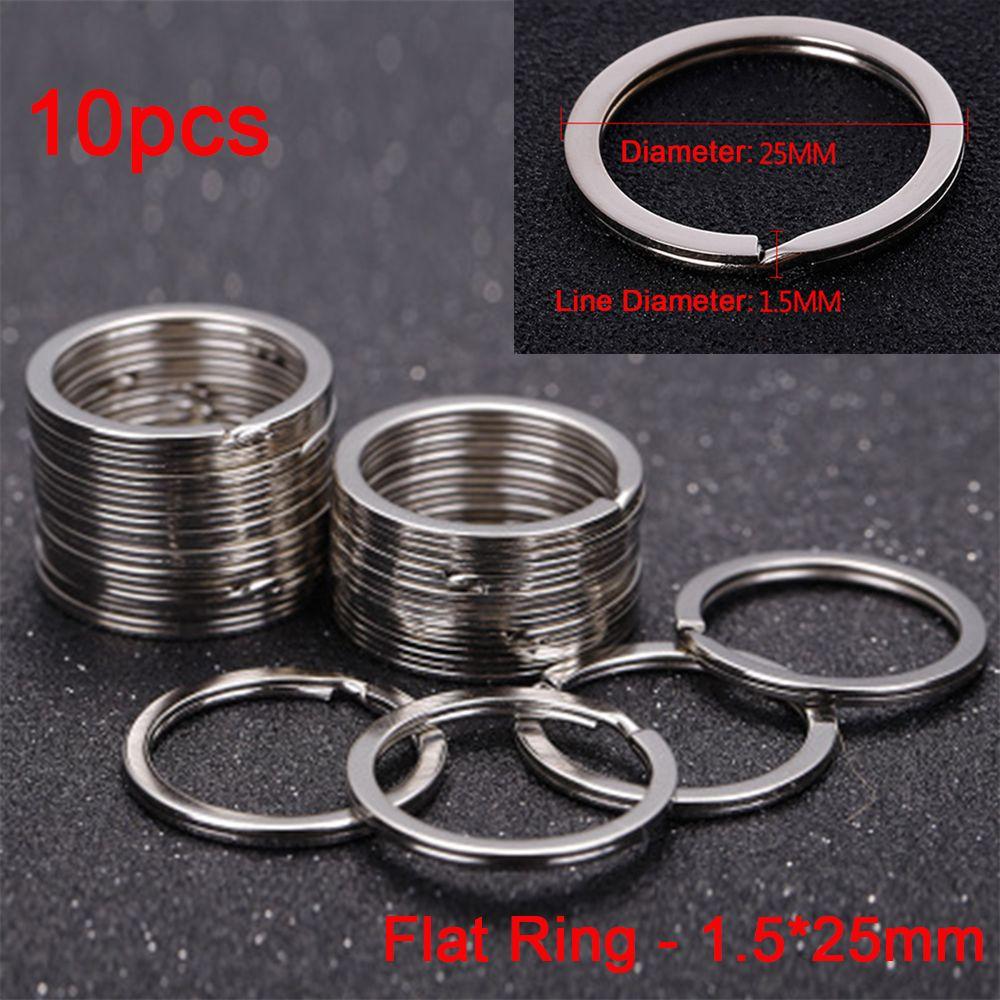 10Pcs/Pack 25/28/30/32mm Connectors Clasps Keychain Split Key Ring Chain Loop Stainless Steel