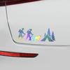 1 Pair  Waterproof Hiker Camper with Dog Camping Tent Decal Sticker for Bumper, Rear Window,