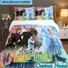 3PCS Custom Name The Snow Queen Bedding Set, Bedding Set Including 1pc Duvet Cover And 2pcs Pillowcases for Bedroom,Dormitory Gift