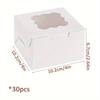 30 шт. Белые коробки для выпечки, мини-коробки для тортов, коробки для печенья с окном, маленькие коробки для угощений, печенья, пирожных, пончиков в комплекте