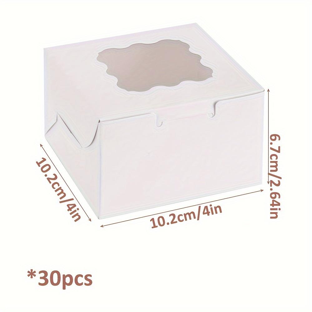 30 шт. Белые коробки для выпечки, мини-коробки для тортов, коробки для печенья с окном, маленькие коробки для угощений, печенья, пирожных, пончиков в комплекте