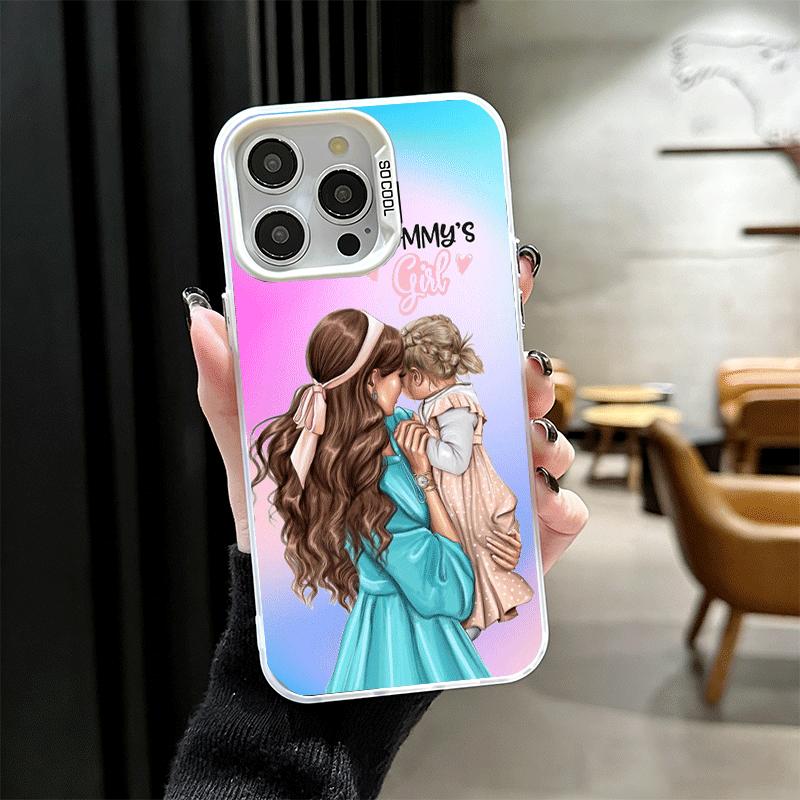 Чехол для телефона с дизайном "Мама и ребенок", ударопрочный, для iPhone 17 Air 16 16E 15 Pro Max 14 Plus 13 Mini 12, задняя крышка, защита от падений, забавный