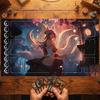 35x60 Fox Ear Mage Zone Card Playmat Mouse Pad Stitched with Magic Zones Game Mats for MTG/TCG Card Battle Commander Gaming Mat