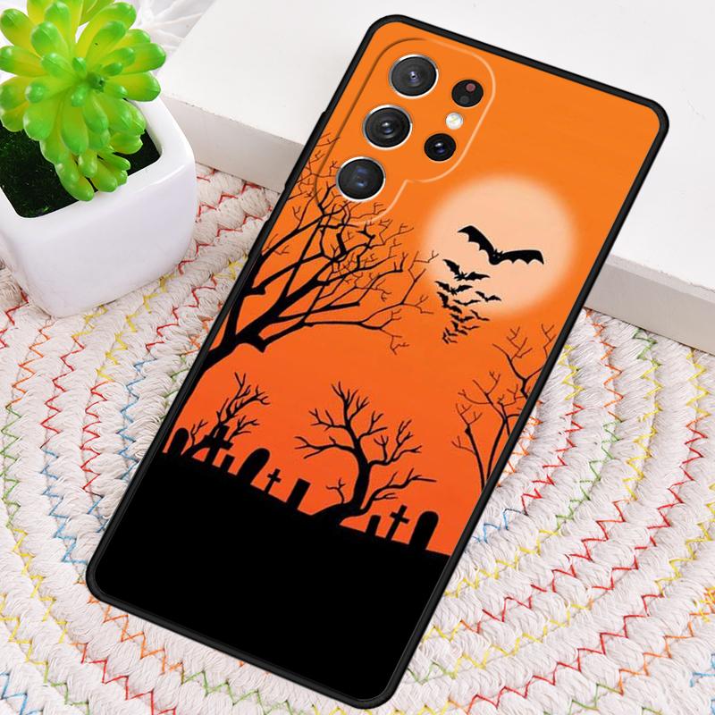 Vampire Bats Full Moon Halloween soft Phone Case For Samsung Galaxy note 10 pro S26 S25 S24 S23 S22 Ultra Plus S21 FE S20 Cover