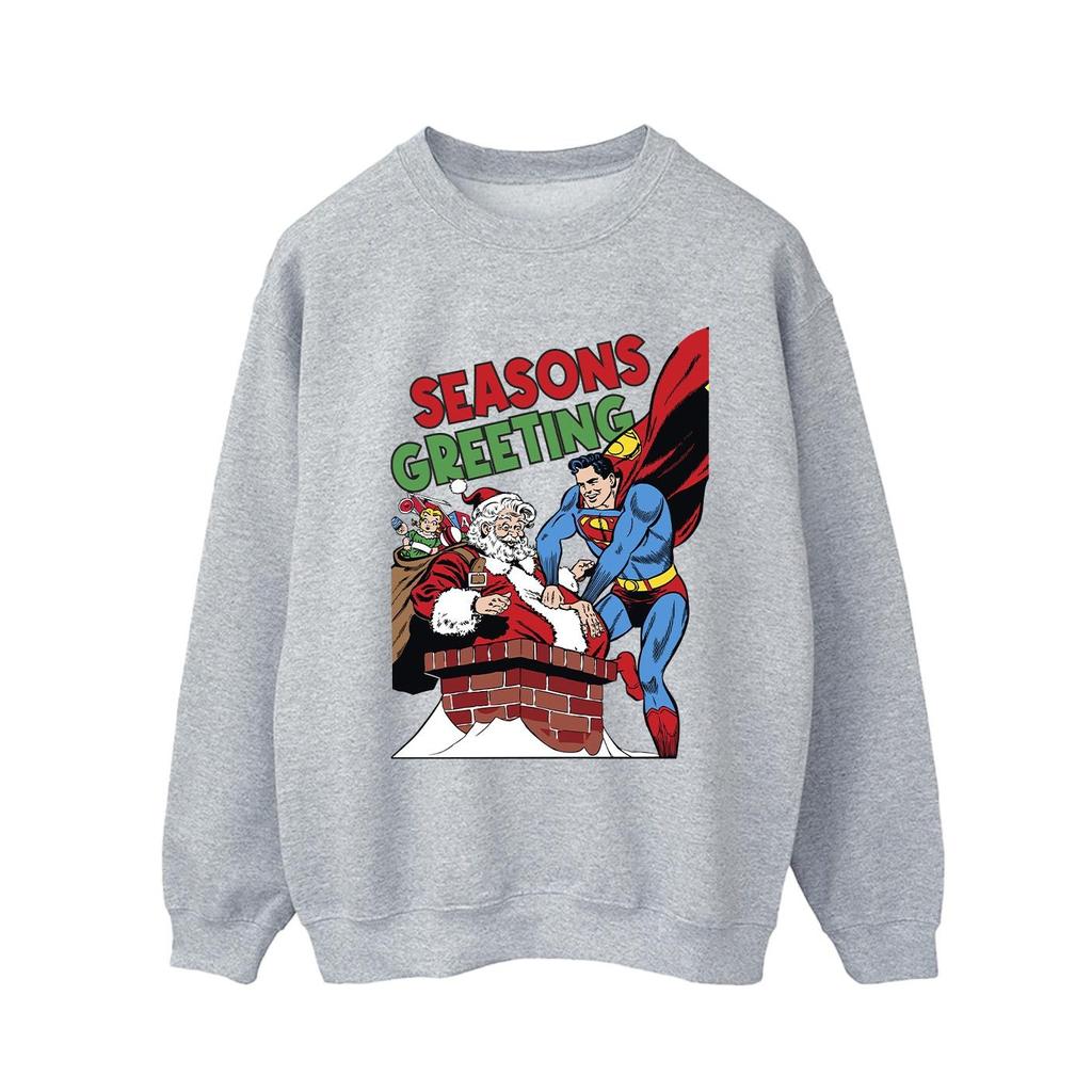 DC Comics Mens Superman Santa Comic Sweatshirt