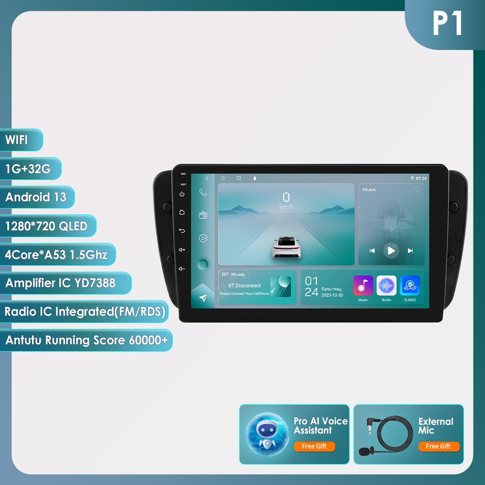 8G+128G Carplay 2 Din Android Radio for Seat Ibiza 6j 2009 2010 2011 2012 2013 AI Voice 4G-LTE Car Multimedia GPS Intelligent Screen 2din Autoradio