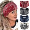 Turban Headwear Wide Cotton Stretch Headbands Elastic Women Headwrap New Striped Fabric Headband
