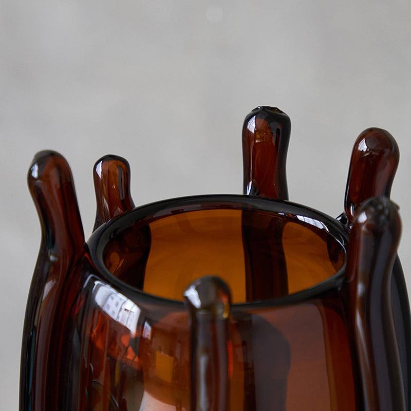 Креативная стеклянная ваза ручной работы, обернутая шелком, стеклянная ваза, прозрачная ваза, аксессуары для цветочной композиции, украшение для дома