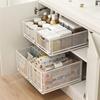 Kitchen Cabinet Drawer Rack Pullable Slide Out Shelves Cabinet Organizer Bowl Tray Seasoning Bottle Spice Storage Box Household