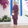 Foulard Collar Women Tunic Pants Double Suit Combine Islamic Muslim Casual Fashion Loose Summer Summer New Season Turkey