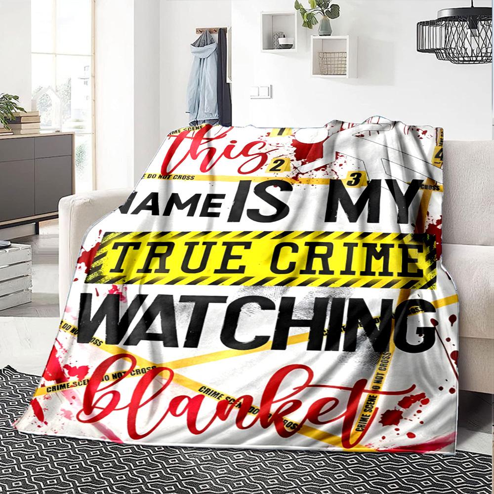 True Crime Watching Blanket Gift Personalized Blanket Customize Your Name Durable Comfort Suitable For Sofa Couch Office Bed Picnics For All Occasions