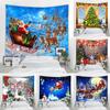 Bedroom Living Room Dormitory Wall Decoration Christmas Tapestry Wall Hanging Santa Claus Christmas Tree Fireplace Elk Tapestry