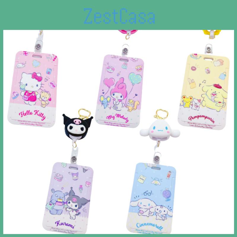 Милый мультяшный держатель студенческого билета Sario, креативный выдвижной чехол для карт доступа для общественного транспорта, крючок для сумки против потери