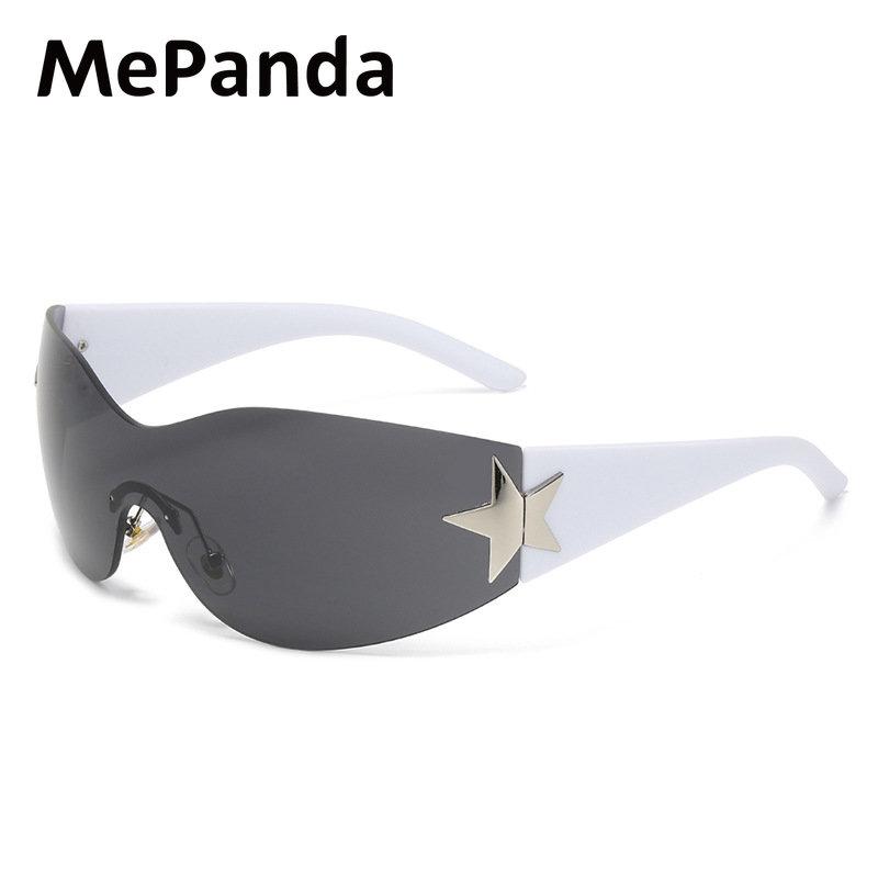 MePanda Унисекс универсальные поляризационные безрамочные солнцезащитные очки со встроенными персонализированными пятиконечными звездами, UV400