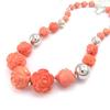 [J9143] - Orange 'Rosa Romantica' Designer Necklace