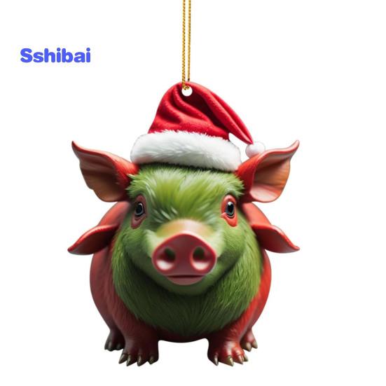Рождественский кулон очаровательный мультяшный поросенок в форме рождественской елки подвесное украшение для дома праздничные украшения