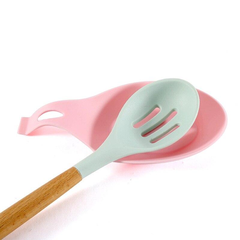 1 шт. кухонные силиконовые подставки для ложек, термостойкие изоляционные коврики, блюдца, стойки для рисовых ложек, пищевой высокотемпературный коврик для ложек