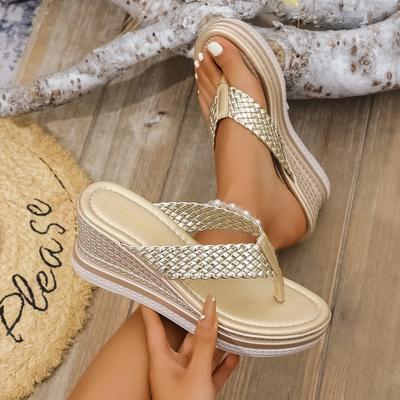 Модные женские тапочки на танкетке, шлепанцы, модная женская обувь, женские сандалии на толстой подошве и платформе, тапочки на высоком каблуке 2025, слайды для женщин