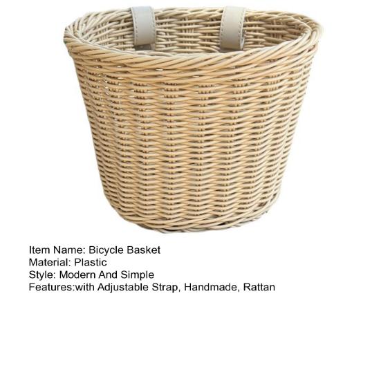 Детская плетеная корзина для велосипеда спереди с регулируемым ремнем для малышей, мальчиков и девочек, беговел, винтажная ручная работа, плетеная корзина для хранения из ротанга, аксессуары для велосипеда