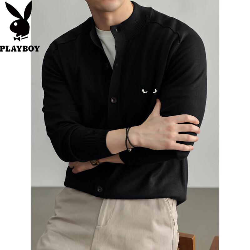 PLAYBOY Men's Minimalist Wool-Blend Knit Cardigan