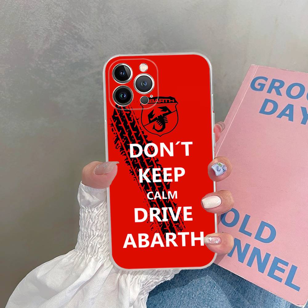 Прозрачный чехол из ТПУ с логотипом A-Abarth для IPhone 17 11 12 13 14 15 16 Pro Max 16 Plus