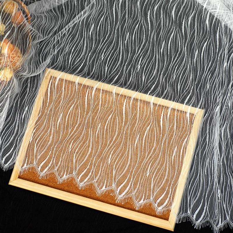 3 метра, специальное предложение Ширина 1,5 м, длина 3 м, волнистая кружевная ткань с краями ресниц Кружевная ткань ручной работы своими руками