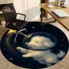 1pc Space Pup Office Round Area Rug, Indoor Mat Suitable ForOffice, Under Office Chairs Bedroom Living Room Home Decor T182