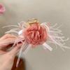2024 Peony Feather Tassel Hairpin: Fluffy Hair Volume Boost Shark Clip