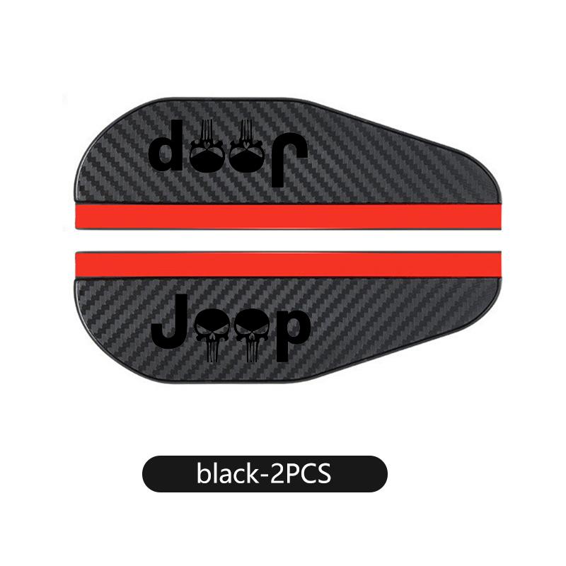 For Jeep 2pcs Car Rearview Carbon Fiber Mirror Rain Eyebrow Rainproof Compass Renegade Cherokee Wrangler JK Patriot Liberty AJW1